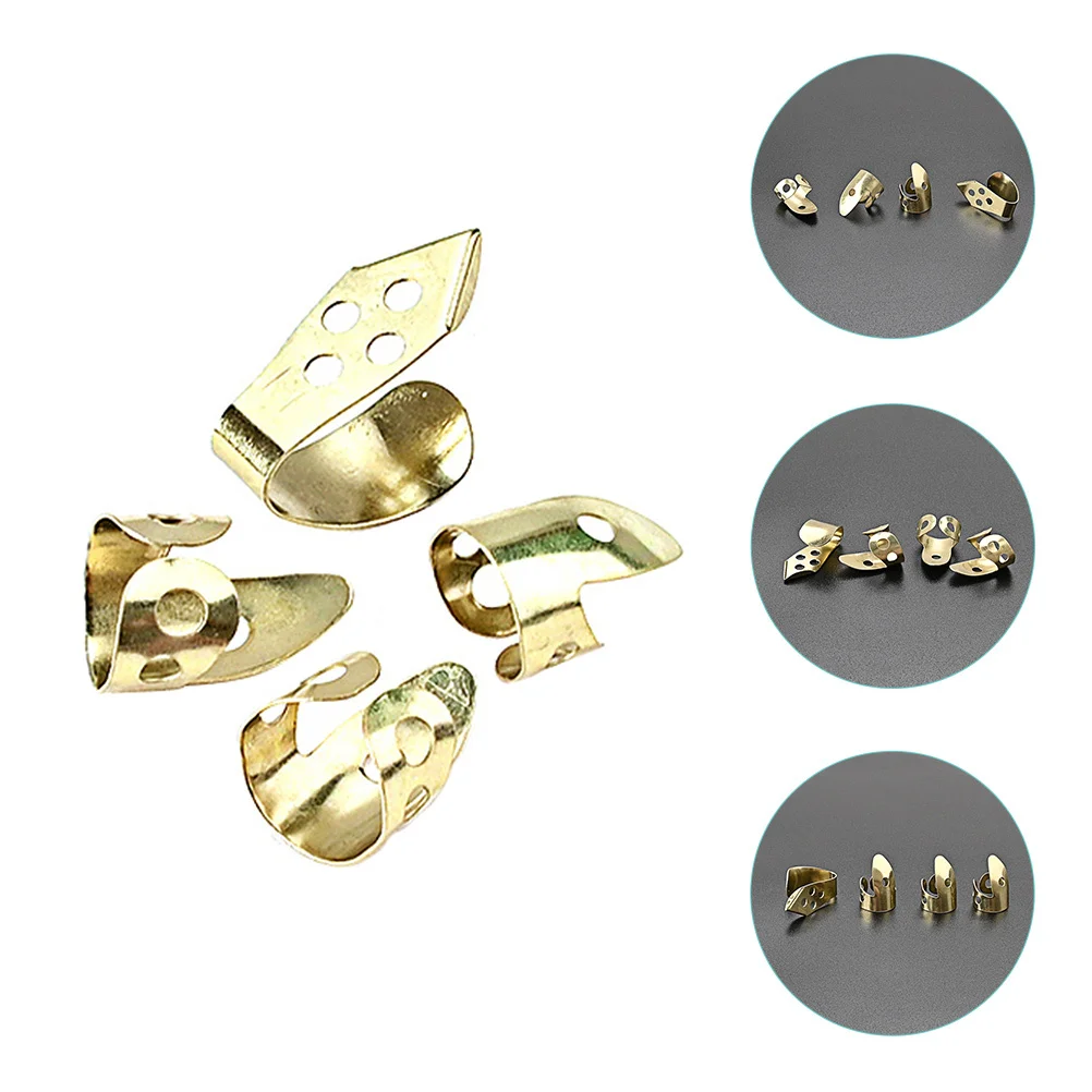 

4Pcs Metal Finger Picks Multi-Functional Guitar Accessories Durable Easy to Use Thumb Picks for Beginners Thumb Pick