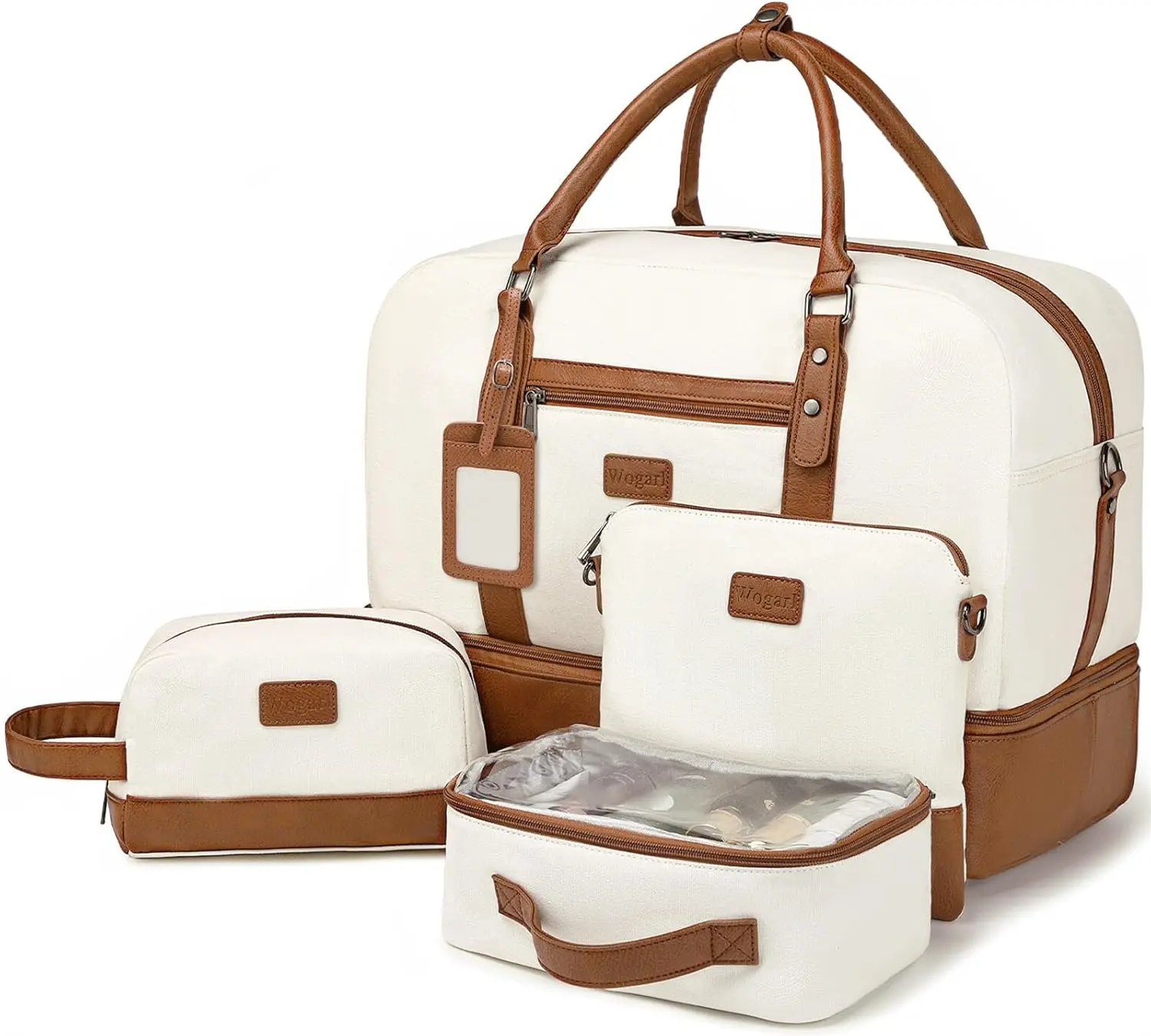 Large Women's Weekender Bag with Shoe Compartment, Overnight Travel Duffel for Gym Business Carry-On