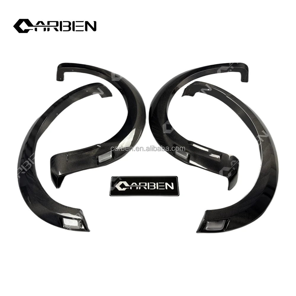 

Углеродное волокно, углеродное черное расширение крыла на 2021-2025 годы для Raptor F150, комплект обшивки передней/задней колесной арки, 100% подходит