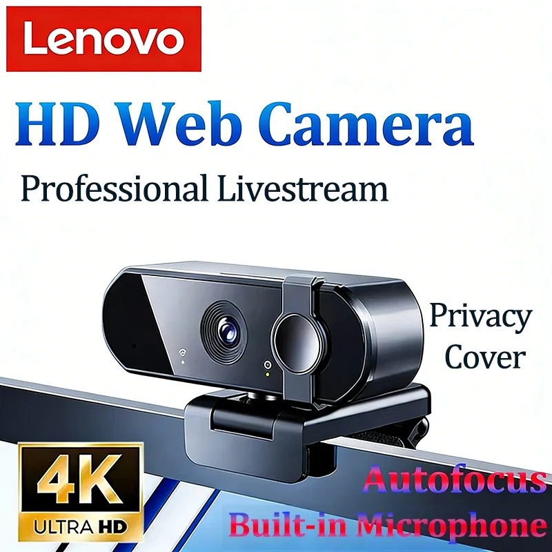 

Веб-камера Xiaomi 4K с автофокусом 2K 8MP с микрофоном Веб-камера Full HD 1080P Компьютерные веб-камеры для ноутбуков для живых видеозвонков 2025