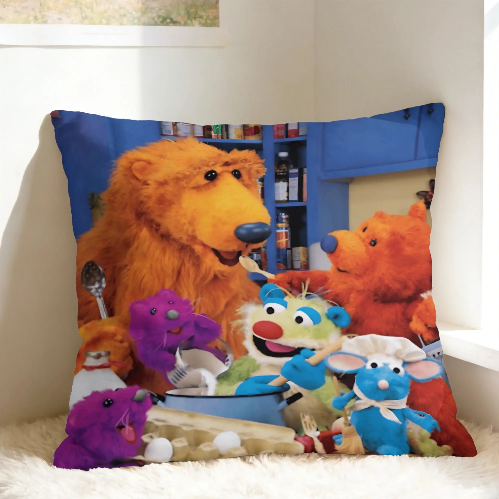 Tutter- B-Bear In The Big Blue House Pillow Case  Soft Pillow Cover Novelty Pillowcases For Sofa Bedroom Home Decor
