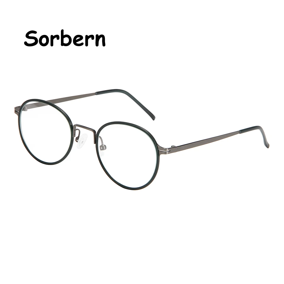 

Ultralight TR90 Round Eyeglasses Frame For Men Vintage Medium Oval Prescription Eyewear Frames For Women Metal 안경테 Oculos