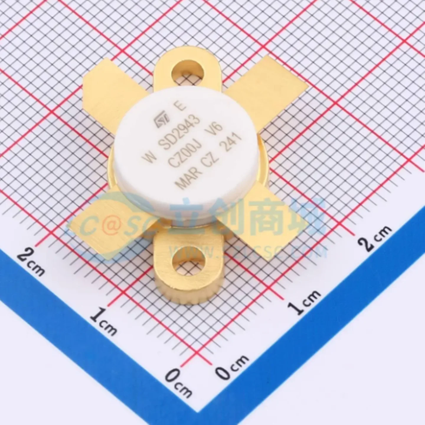 1PCS SD2943W 130V 648W 35pF P\textOUT = 350 \text W(Minimum, gain is 22 dB at 30 MHz) PSAT = 450 ~W 350W - 50V HF/VHF DMOS trans