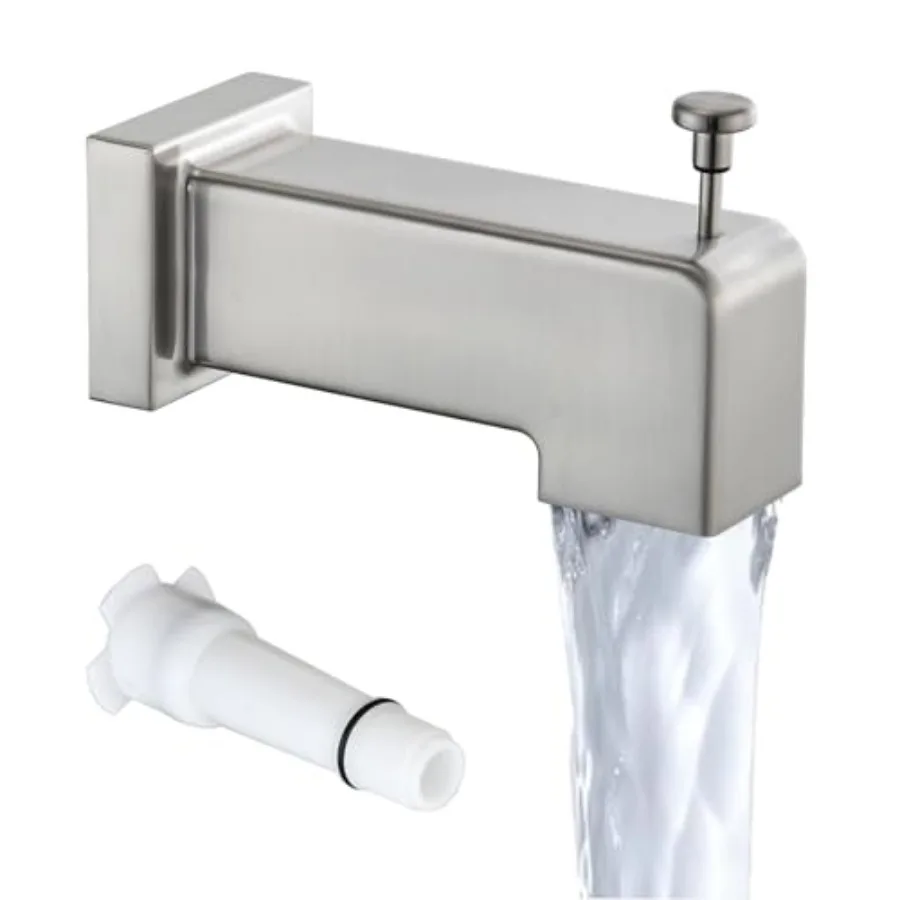

Slip On Diverter Tub Spout Sleek Square Design for Bathroom Fits 1/2" Copper Pipe 5/8" OD Child-Safe Rounded Edges Easy Install