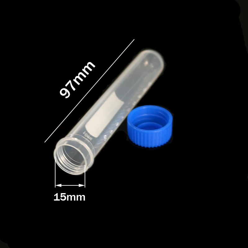 10 Pieces of Science Textbook Laboratory 10ml Screw Cap Container Scheming Test Tube Sample Analysis Reagent Bottle