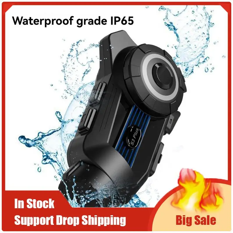 Mejores OFERTAS S3 Plus casco de motocicleta Bluetooth intercomunicador auriculares 2K grabadora de vídeo DVR cámara de salpicadero compatible con 6 personas