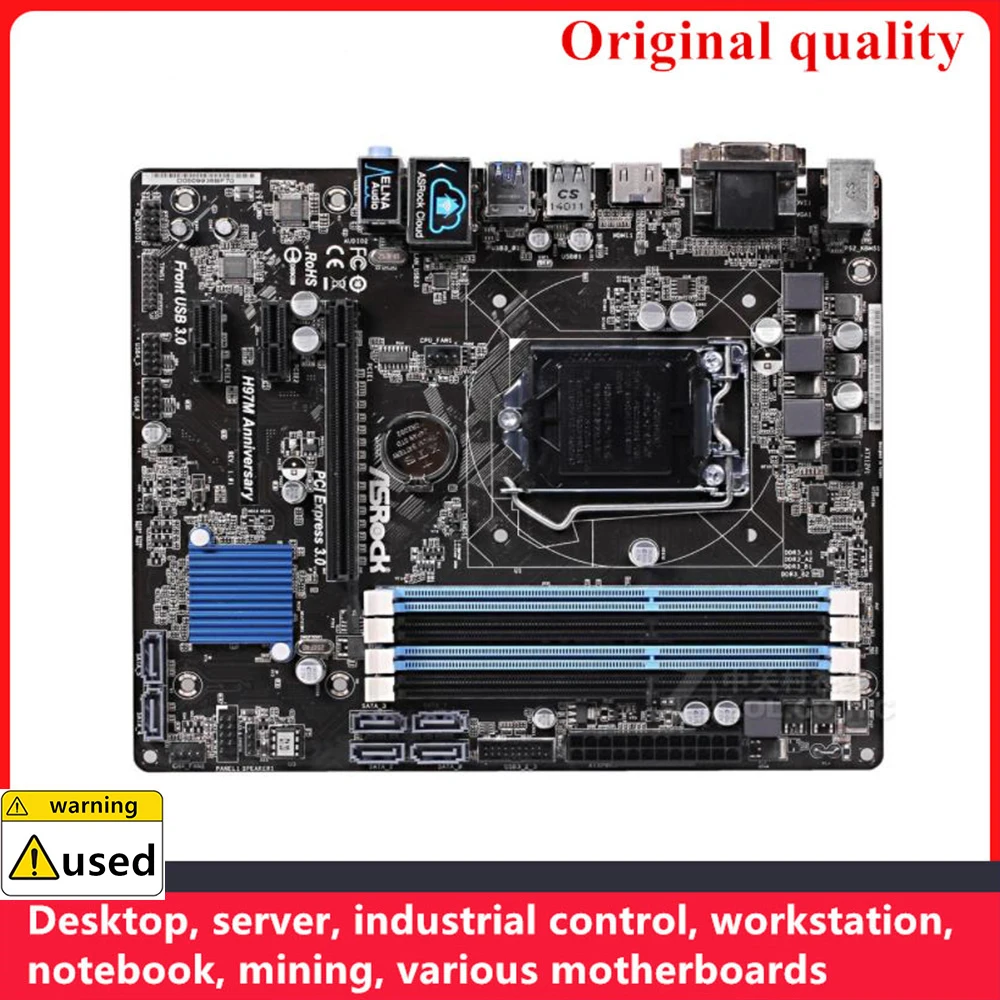 

Used For ASROCK H97M Anniversary Motherboards LGA 1150 DDR3 32GB M-ATX For Intel H97 Desktop Mainboard SATA III USB3.0