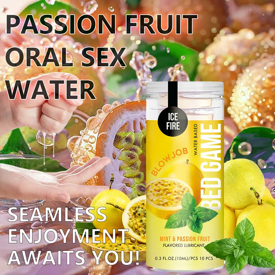 10-Pack passion fruit Sexy jelly mouth water, two worlds of ice and fire, lubricating and flirting for couples oral sex products