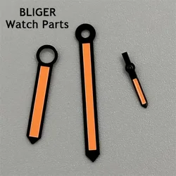 BLIGER Black Orange Watch Hands fit ST3600 Series Movement