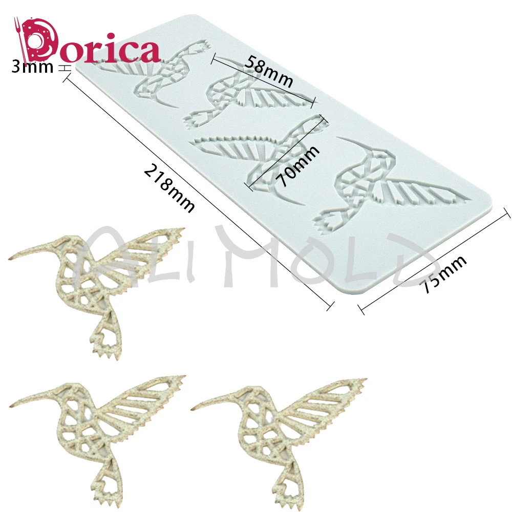 New 4 Cavities Hummingbird Sugarcraft Silicone Mold Bird Shaped Chocolate Cake Decorating Lace Mat Kitchen Accessories Bakeware