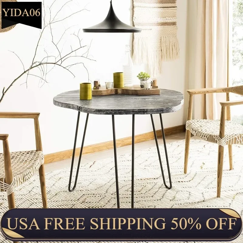 Safavieh Home Mindy Modern Grey and White Wash Dining Table  multifunctional furniture small table  marble dining table