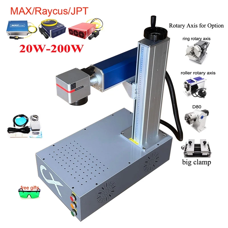 Ezcad Fiber Machine Raycus Source 30W 50W 60W 100W JPT M7 For Metal Laser Marking Jewelry Customized DIY
