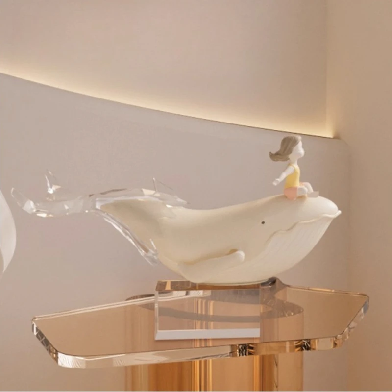 Whale Statue Ornament Art Home Decoration High-end Resin crafts Living Room Study TV Cabinet Decoration Desktop Gadgets Gift