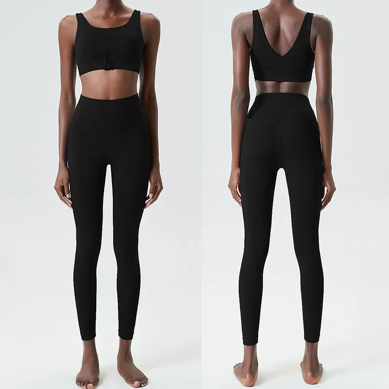 Roupas de secagem rápida para mulheres, Yoga Suit Set, com zíper, Corrida, Esportes, Fitness, Novo