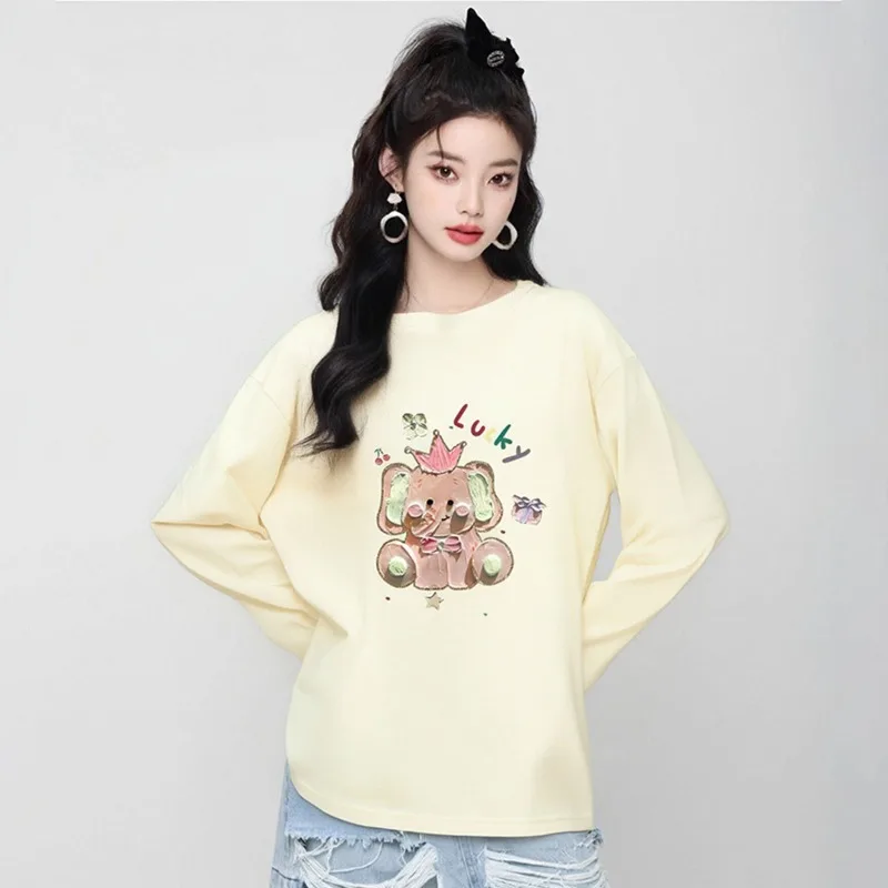 

Быстросохнущая женская футболка с длинными рукавами осенью 2023 года, новая свободная одежда, футболка