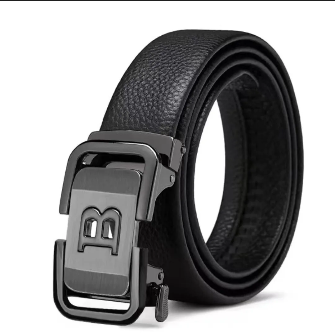 Men's Classic Automatic Buckle Belt - Premium Business Waistband for Middle-Aged & Youth, Professional Information Style Design