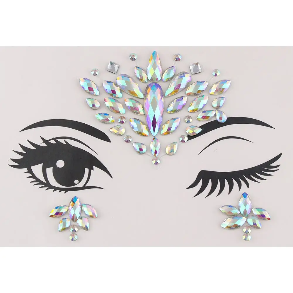 Party Make-up temporäre Tattoo Glitter Strass Körpers chmuck Auge Edelsteine Aufkleber selbst klebende Gesicht Schmuck Lidschatten Juwelen