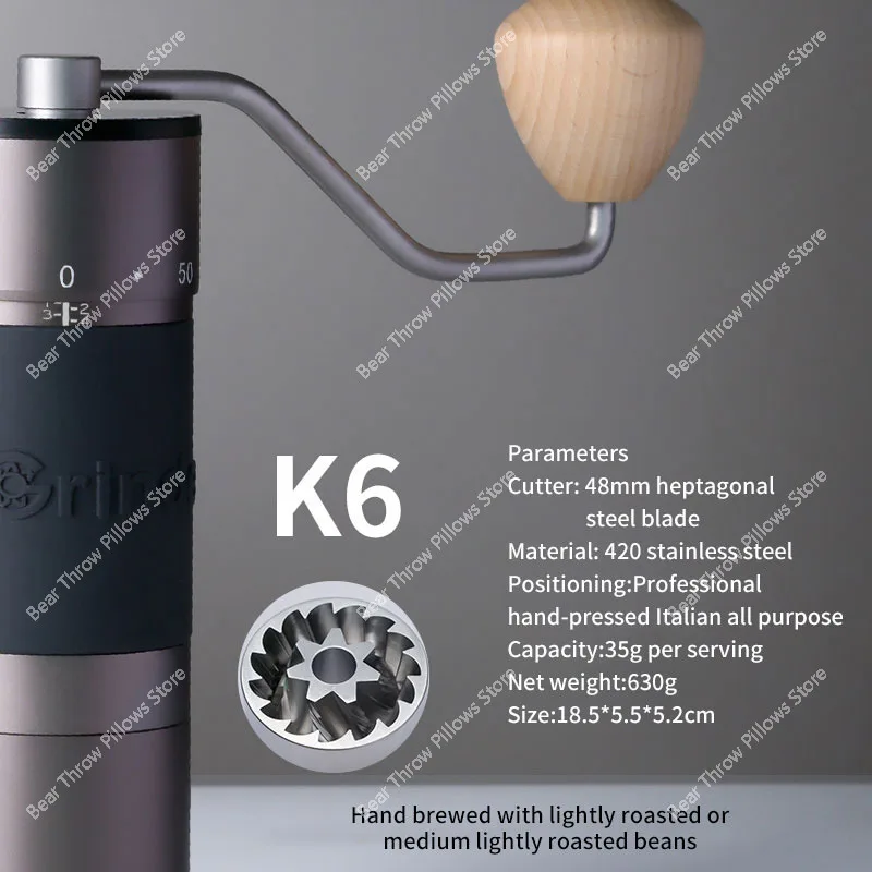 Kingrinder K6 K4 Manual Coffee Grinder Espresso Machine Professional Portable Coffee Bean Grinder Camping Travel Coffeeware Gift