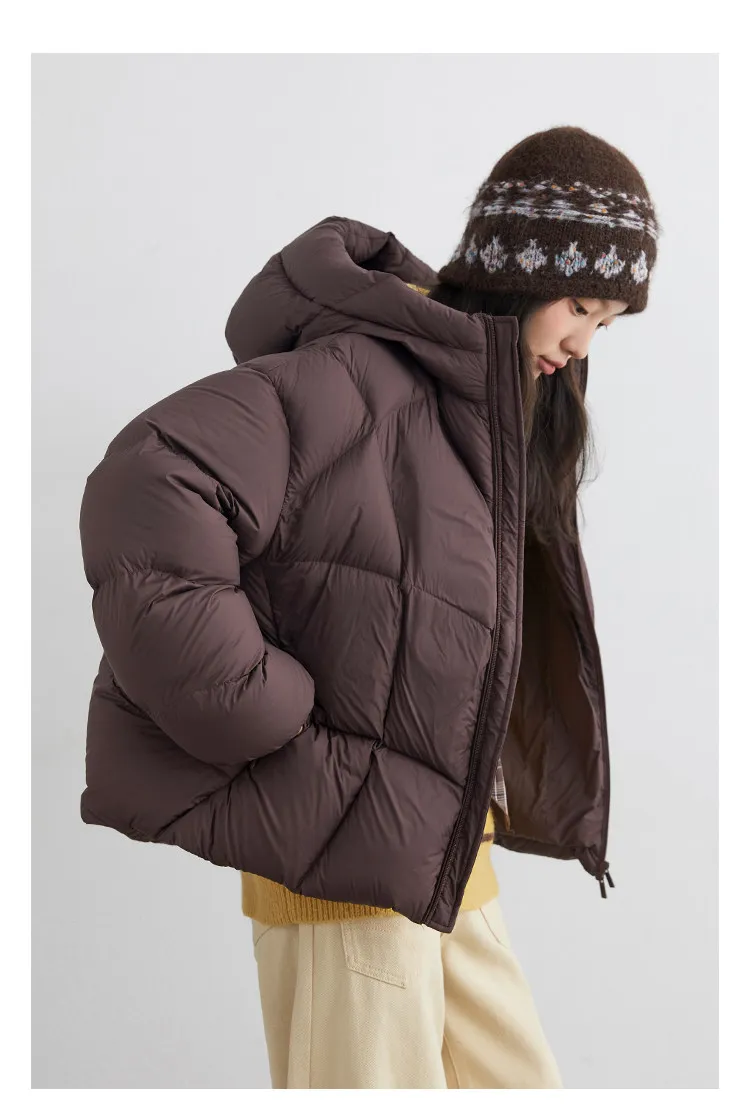 CHIC VEN Fashion Women Down Coats Solid Short Loose Casual Hooded Female Down Jacket 90 White Duck Down Autumn Winter 2025
