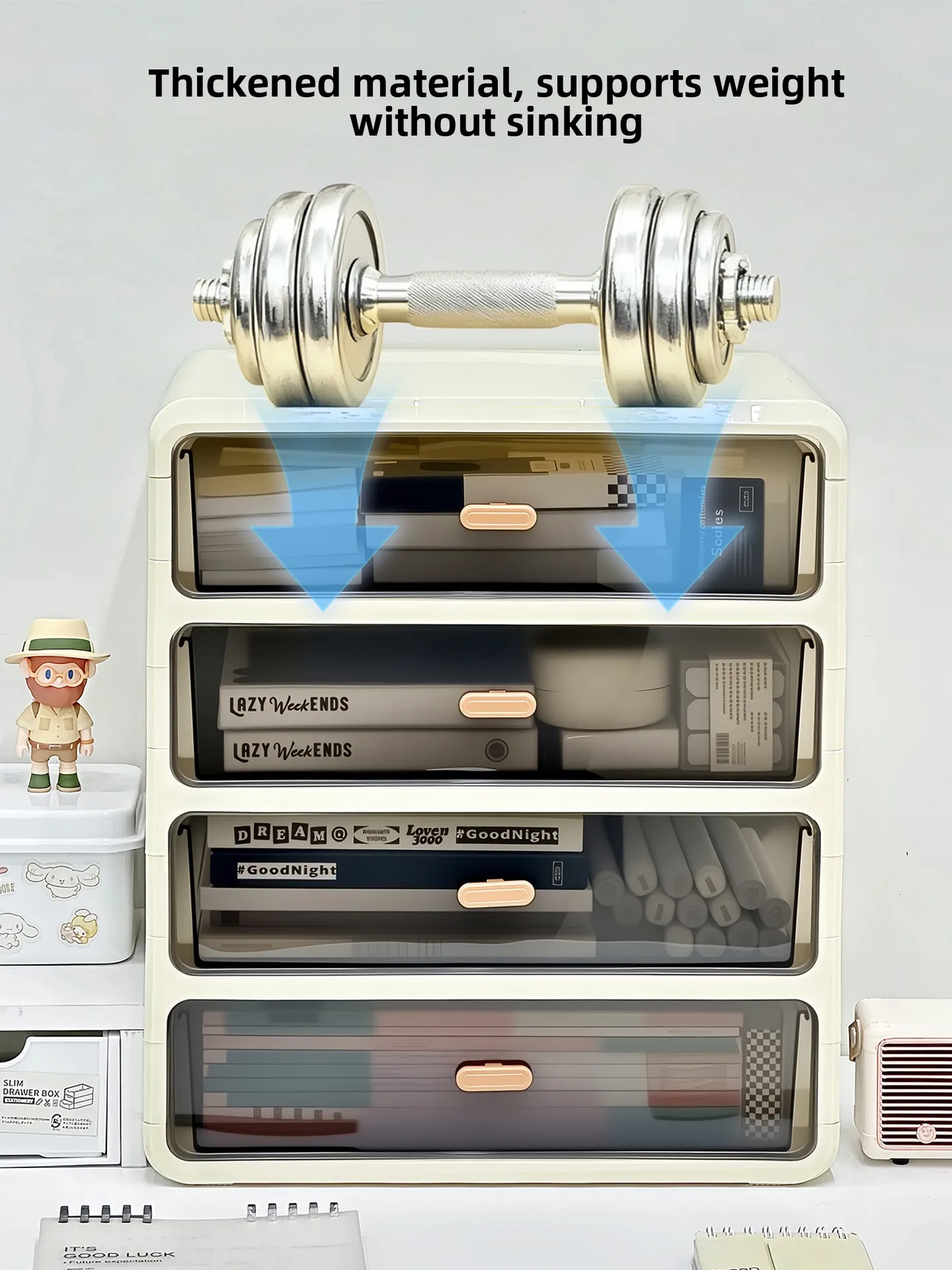 

Desktop Drawer Style Storage Box Layered Book Stationery Organizer Box Student Desk Storage Tool Workbench Book Box