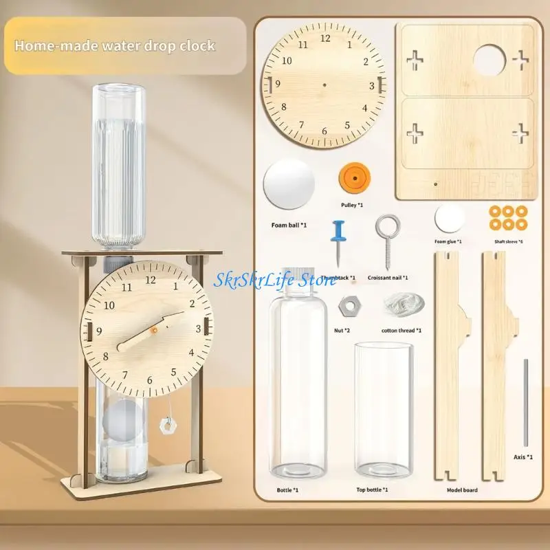 E65E Wooden Water Drip Clock Craft For Students Hand Making Activity & Group Study