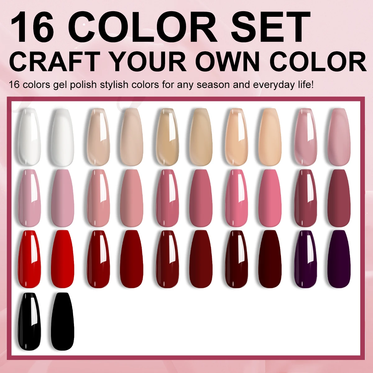 LIMEGIRL Set di smalti gel per unghie da 16 colori con confezione regalo Kit per manicure con smalto gel semi permanente Soak Off UV LED