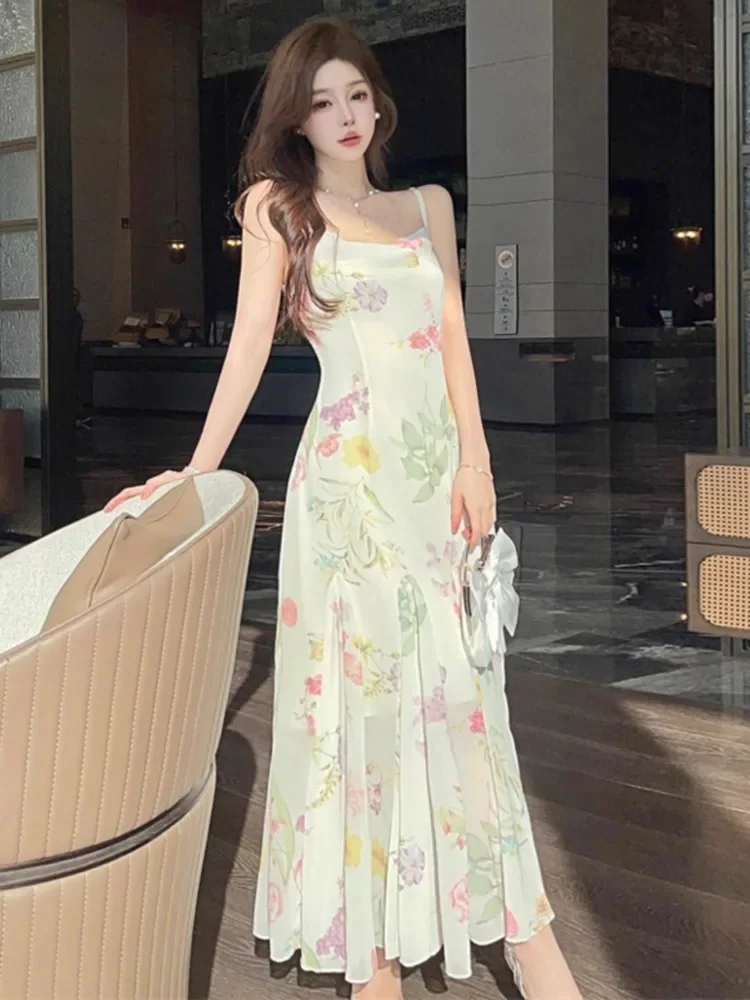 Topanoma Evening Dresses Women Temperament Floral Printed Slash Neck Backless Slim Vintage Cocktail Dress Wedding Party Prom