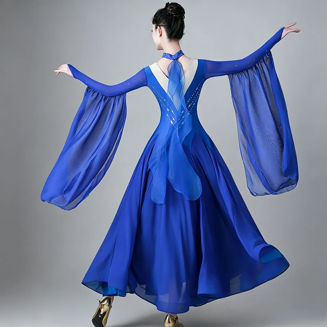 

Women's Modern Dance Dress New Diamond-encrusted Ballroom Dance Dress Large Swing Ballroom Dance Competition Dress Performance