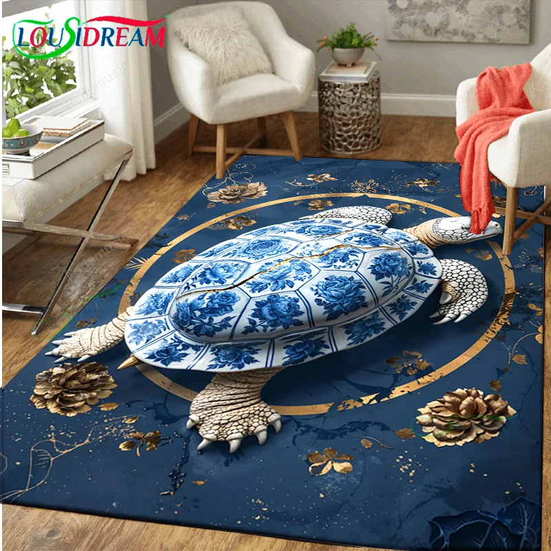 

Gold Reborn Porcelain Tortoise Entrance Carpet for Kitchen Floor Bedroom Rug Decor Home Decoration Doormat Outdoor Room Foot Mat