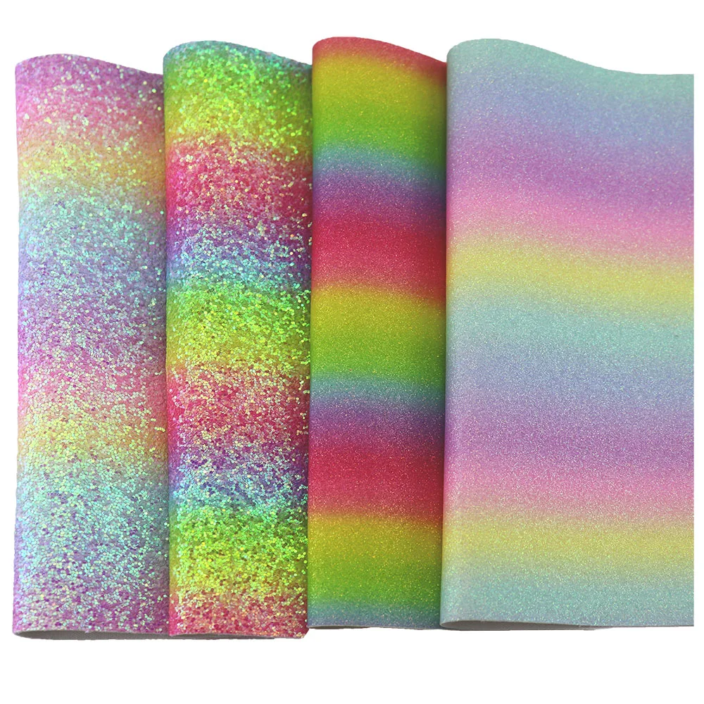 20/50x120cm Rolka Rainbow Chunky Fine Glitter Fabric Faux LeatherFor Bows Christmas Craft Earring Sewing CN210