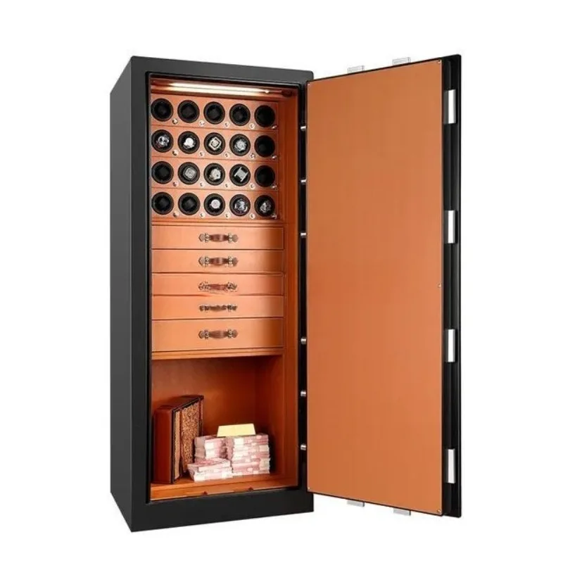 Watch Safe Electronic Lock Metal Protective Jewelry Valued Layered Storage Backup Power Fireproof Customizable Safe Watch Winder