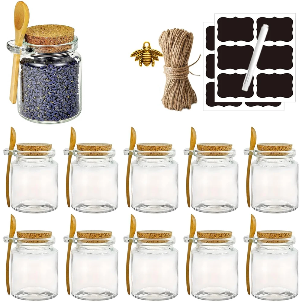 Sugar Scrub Containers, Bath Salt Jar, Spice Jars with Bamboo Spoon, Body Scrub Containers, 8oz Sugar Scrub Jars Homemade Butter