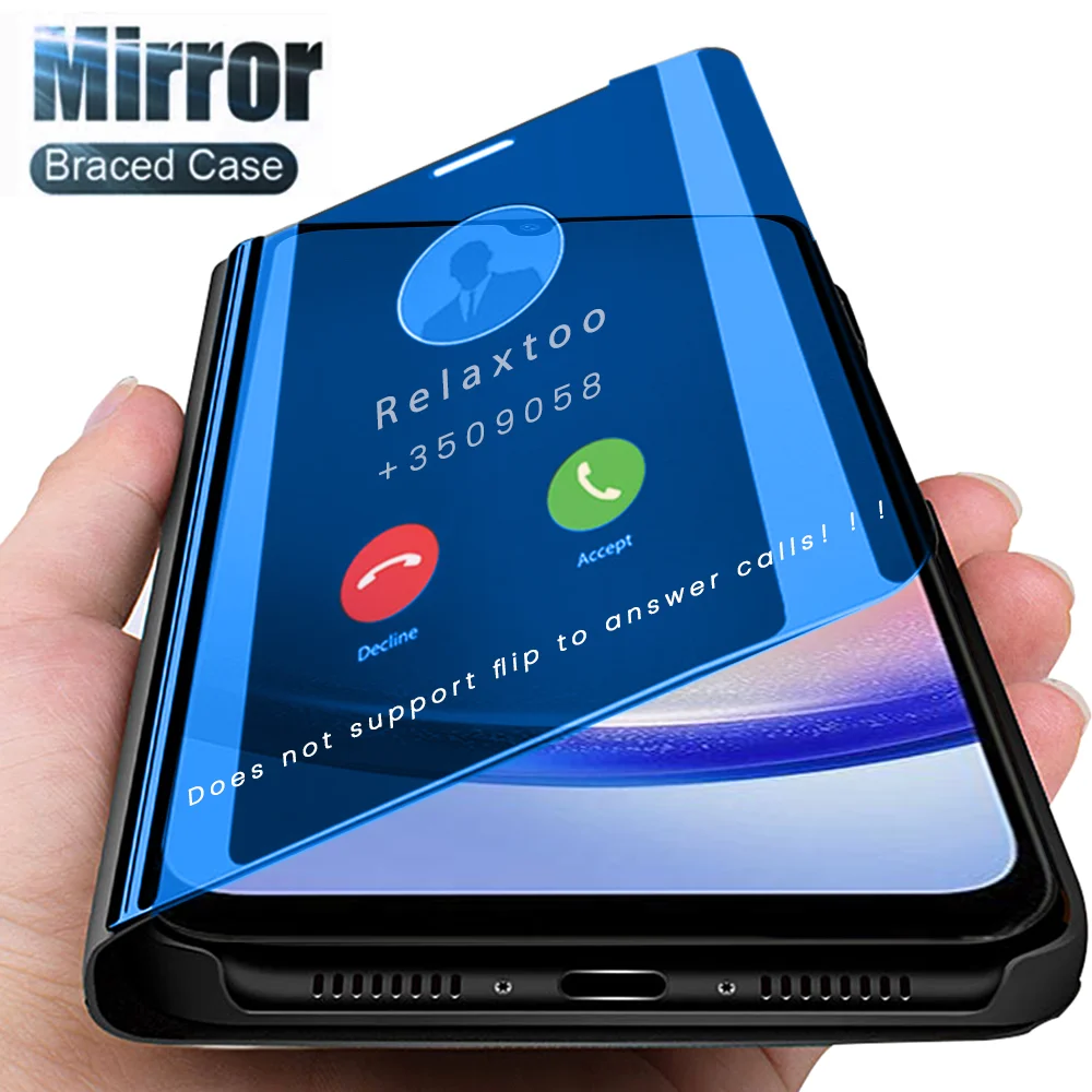 Samung A 25 5G Case Smart Mirror Leather Flip For Samsung Galaxy A05 A15 A25 A35 A55 A 05 15 25 35 55 Book Magnetic Holder Cover