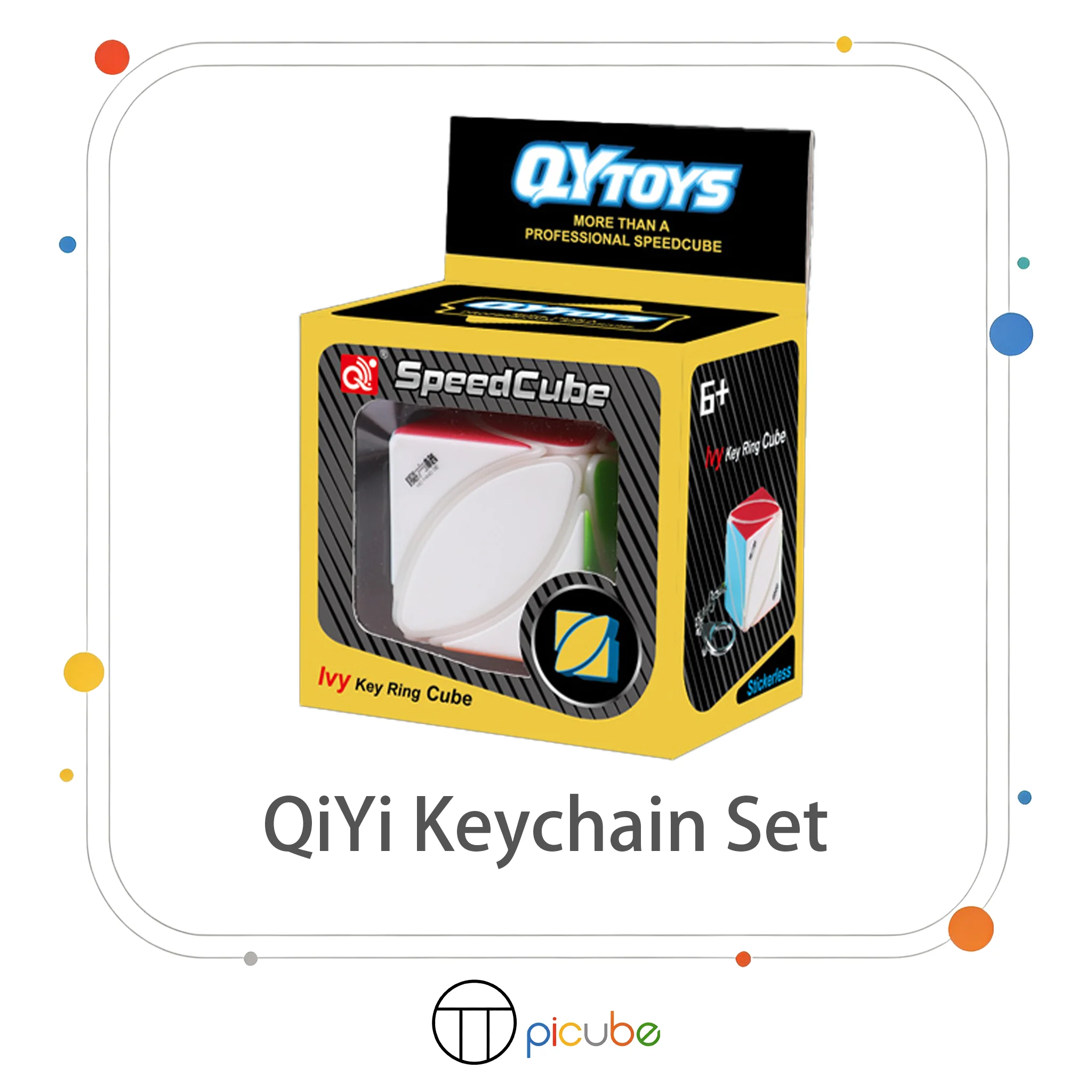 Fidget Cube Original - [Picube] Set Kubus Gantungan Kunci QiYi