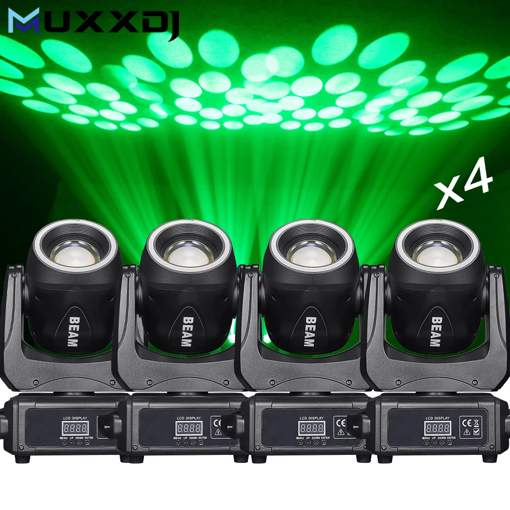 MUXXDJ 4pcs 100W Pattern Beam LED Moving Head Light Beam Spotlight DMX512 DJ Disco Club Stage Bar Lighting