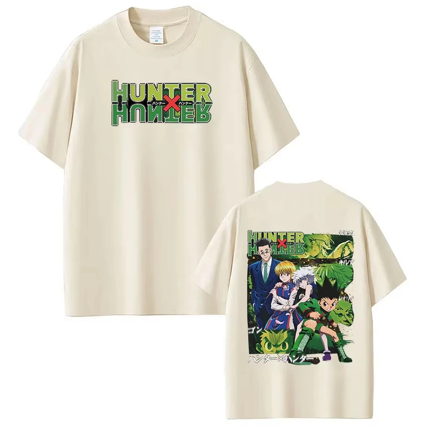 Hunter X Hunter Graphic Washed Cotton T‑shirt Unisex Gon Killua Kurapika Harajuku Oversized Short Sleeve Streetwear Casual Tops