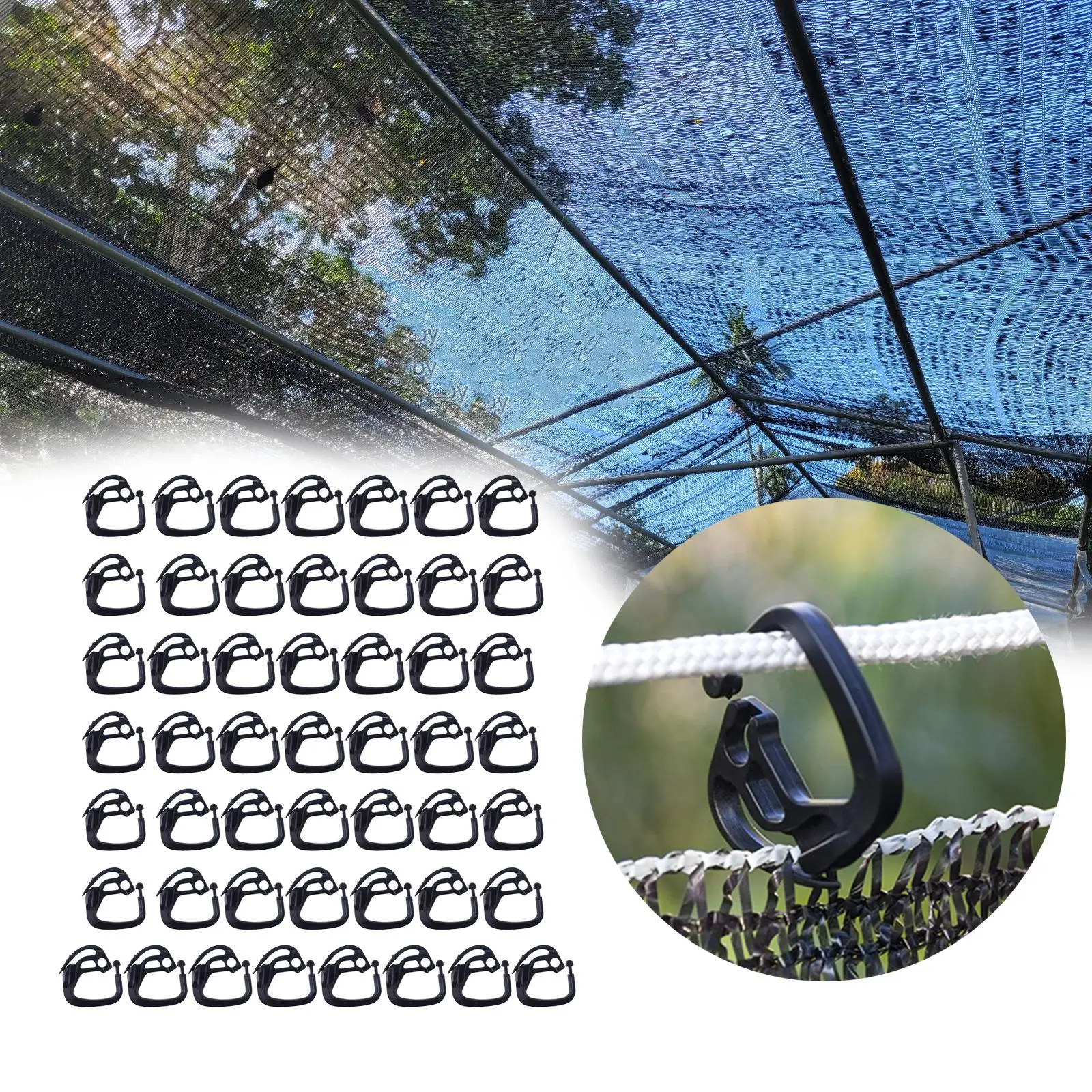 50x Shade Net Clips Holder Fasten Shade Cloth Clips for Carport Greenhouse