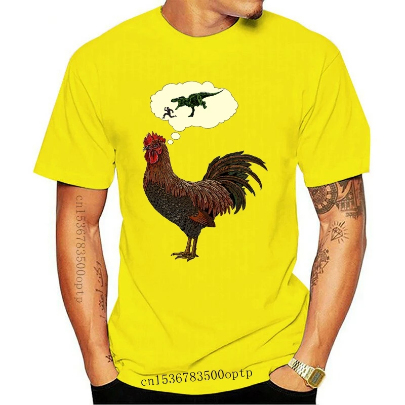 New ROOSTER DAYDREAMS T shirt chicken daydream dinosaur evolution funny humor nerd rooster t rex tyrannosaurus rex