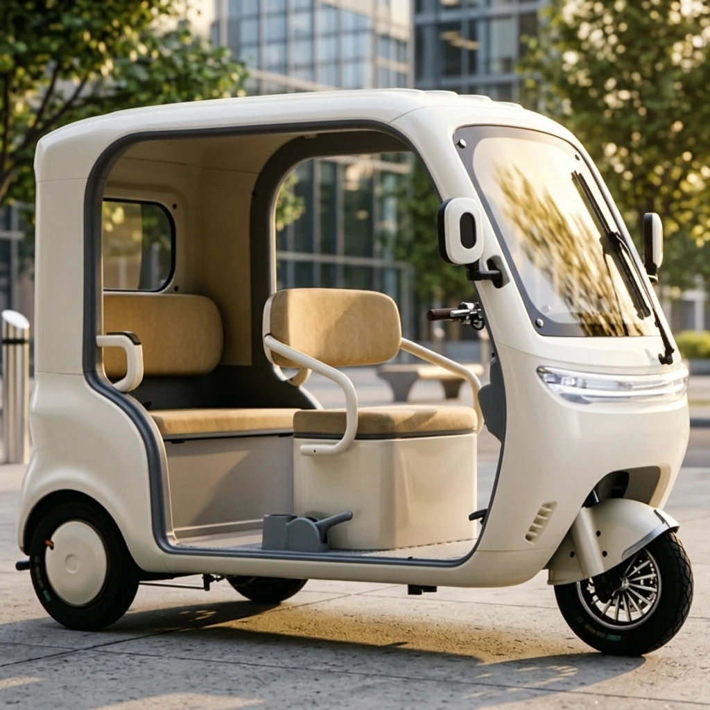 DXY low-cost closed electric tricycle, adult passenger carrying 3 people, load 300 kg, 1000 watt motor, cruising range 50-70