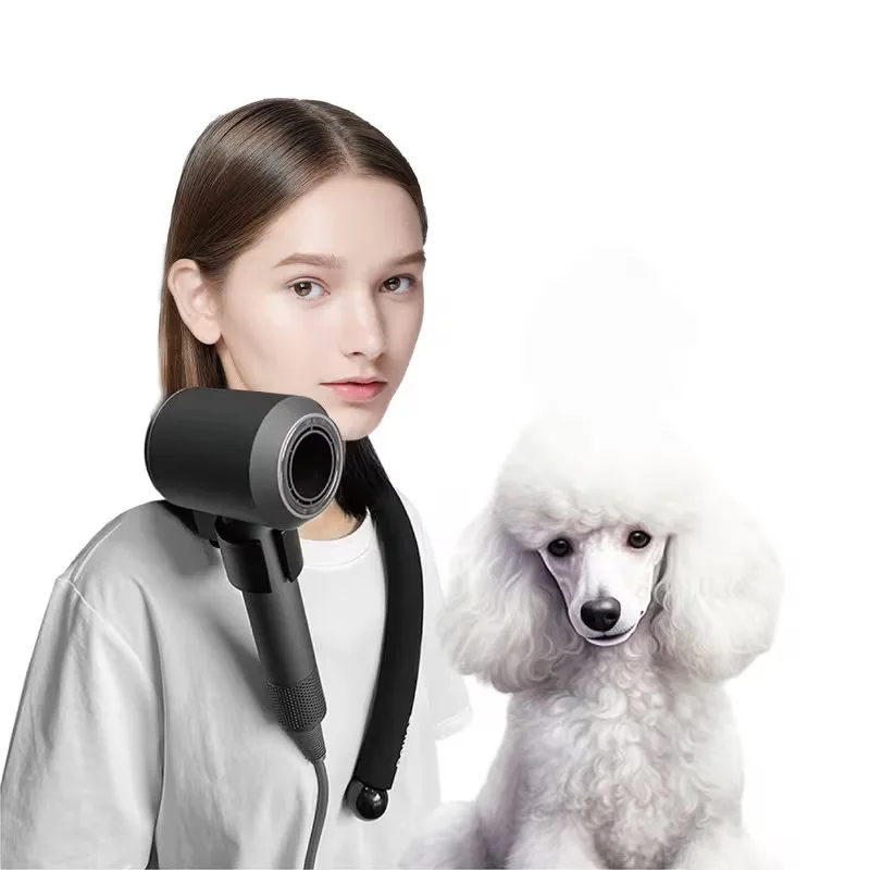 Multifunctional Pet Grooming Dog Hair Dryer with Neck Hanging Bracket, Heat-Resistant Grooming Accessory for Dogs