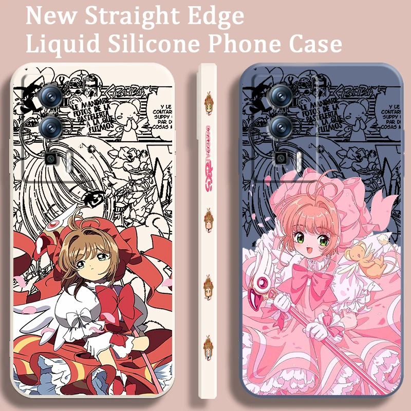 Japanese Anime Cherry Blossom Liquid Left Rope For Xiaomi Redmi 13C 12 12C K60 A1 K50 11 K40 10C 10 9A 9AT 9T 9C 5G Cover