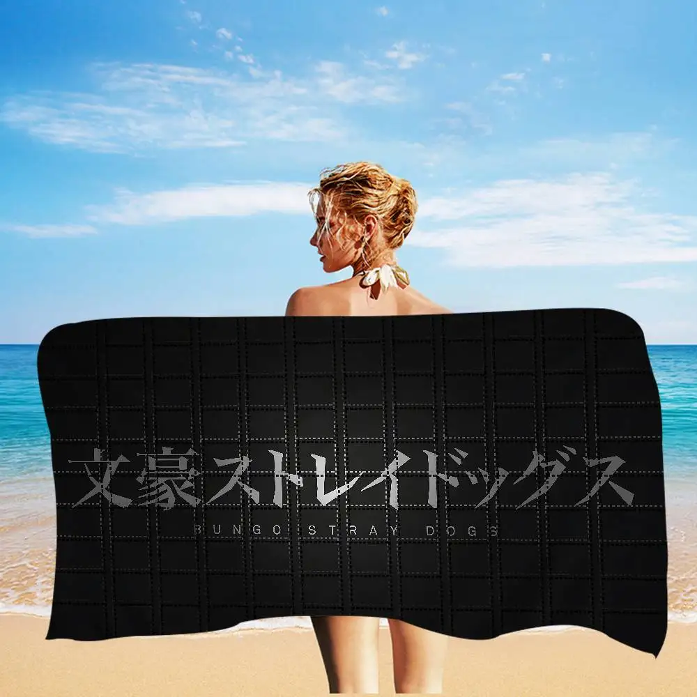 Anime B-Bungo S-Stray D-Dogs Microfiber Blanket Quick Drying Beach Towels Oversized Printing Super Absorbent Pool Towel Blanket