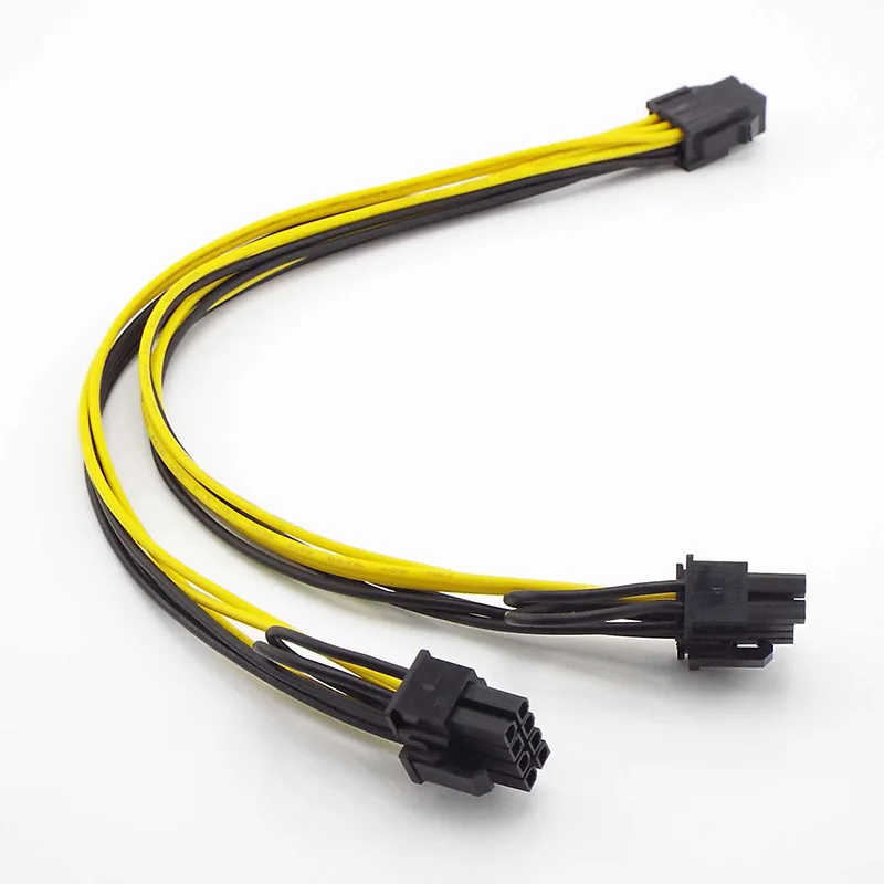 Cabo de alimentação de 6 pinos para duplo 8 pinos pci-e 6 pinos para duplo 6 + 2 pinos (6 pinos/8 pinos) cabo divisor de energia placa gráfica pcie pci express c3
