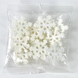 Mini Size 20Pcs Resin Snowflake Ornament Christmas Ornament Decorations for Home Xmas Ornament Artificial Snowflake Decor