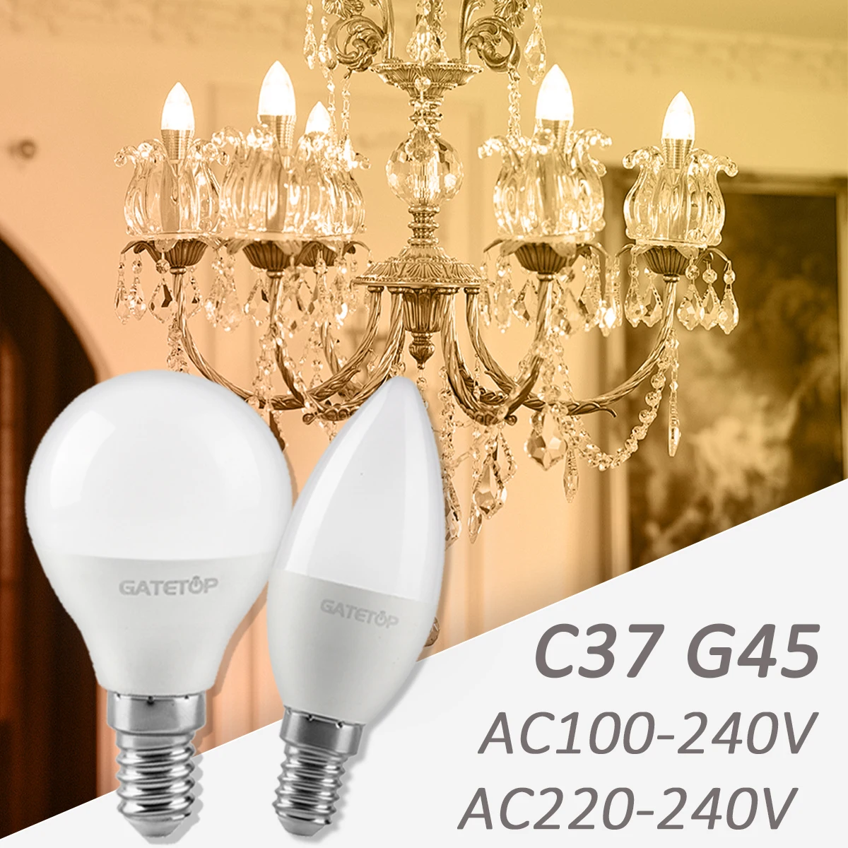 5-Pack E14 LED Light Bulb 5W G45 C37 AC 220V 110V 120V Eco-Friendly Mini Lamp Non-Flicker 3000K 4000K 6000K Bulb
