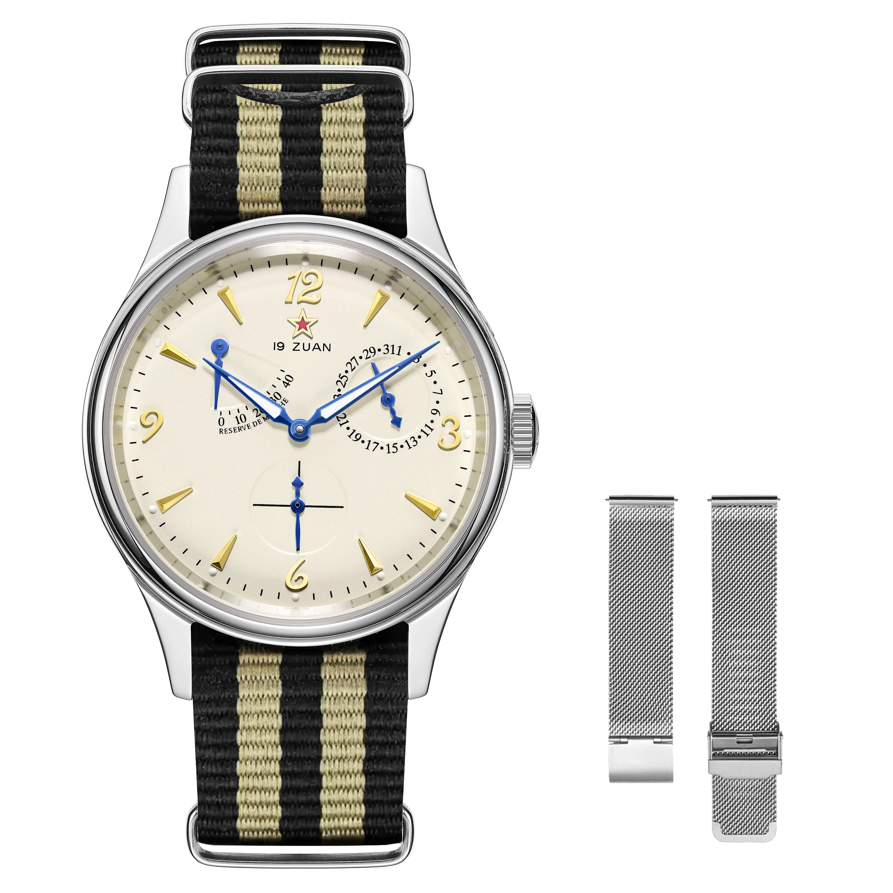 1963 Mens Watch 40mm Men Air Force Aviation Watch Seagull ST1780 Movement Multifunction Dial Watch for Men Luminous Waterproof
