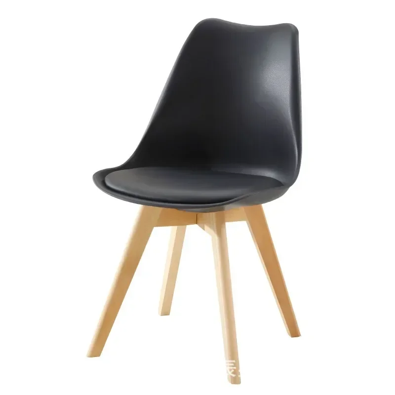 Dining Chair Nordic Minimal Chic Eames Inspired Lounge Chair Furniture Solid Wood Upholstered Bedroom Viral Girly Cute Backrest