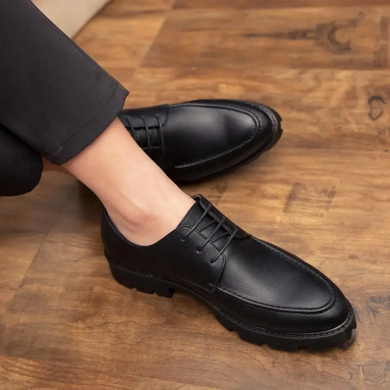 Sapatos Oxford de couro genuíno para homens, Sapatos com cordões, Festa de casamento clássica, Vestido luxuoso