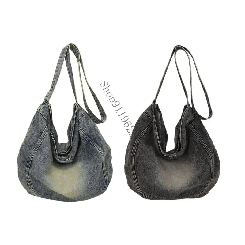 

Students School Bag Woman Denims Crossbody Bag Large Capacity Shoulder Bag Casual Bag for Travel Daily Use 066F