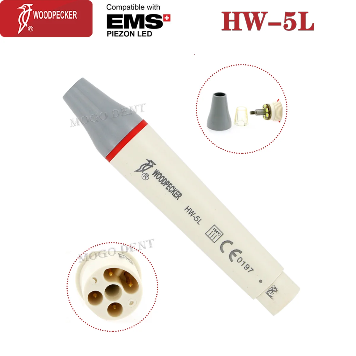 Original Woodpecker DTE Dental Ultrasonic Scaler Handpiece  HW-5L HD-7L HW-3H  With Cable Tube Fit EMS NSK SATELEC ACTEON